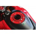 CNC Racing Aluminum with Carbon Inlay Gas Cap Flange for Ducati Multistrada V4 / 1200 / 1260 / 950, Diavel 1260, and Hypermotard 950